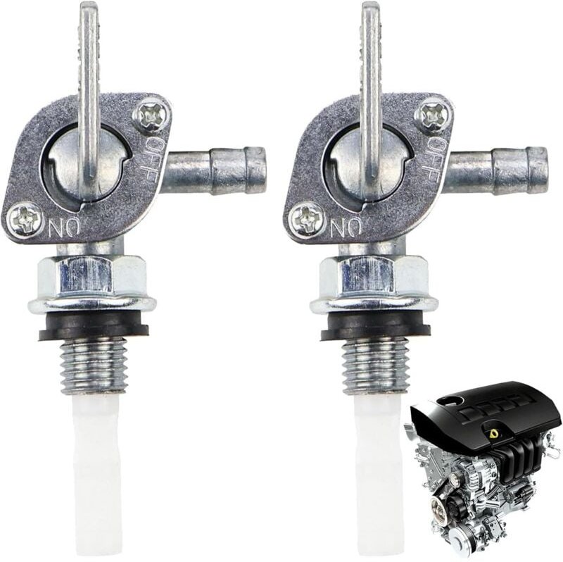 Gabrielle - 2-teiliger Kraftstoffhahn, universelle Metallschalter, M10-Kraftstoffhahn, für Generator, Kraftstofftank, Mo...
