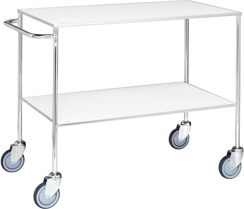 Kongamek Tischwagen voll verschweisst mit verzinktem Rahmen 1000x580x850mm in weiss mit Bremse