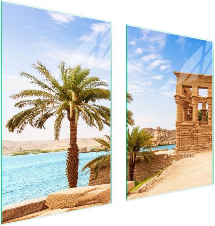 GLASSCHUTZPLATTE FÜR KÜCHE 65x52 PALMEN