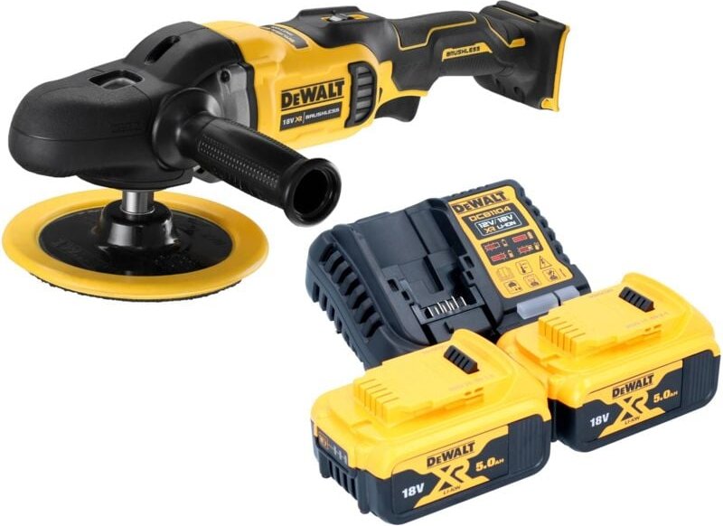 Thumbnail - Dcm 849 P2 Akku Exzenter Poliermaschine 18 v 180 mm Brushless + 2x Akku 5,0 Ah + Ladegerät - Dewalt