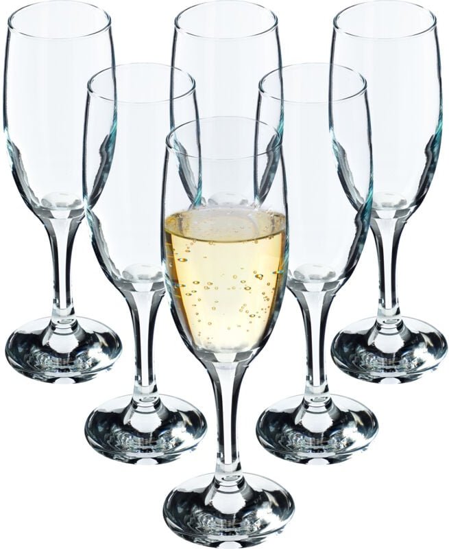 Kadax - Weingläser, spülmaschinenfeste Weinkelche 6x190ml, für Sekt