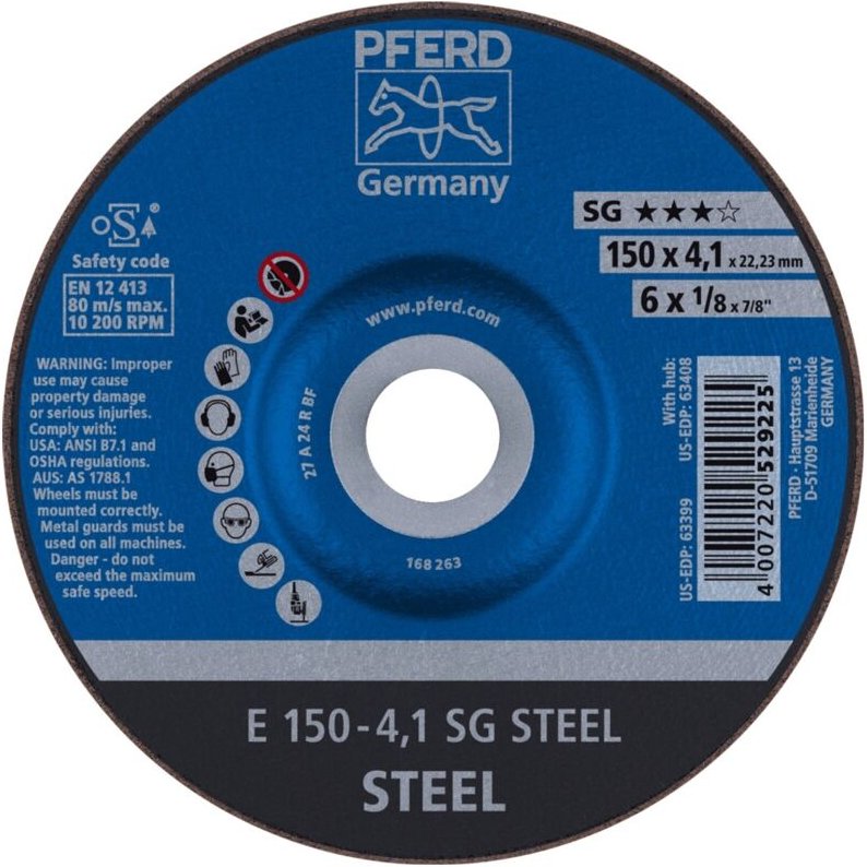 Schruppschleifscheibe sg-steel, Scheiben-⌀xScheibenbreite: 150X4 mm - Pferd