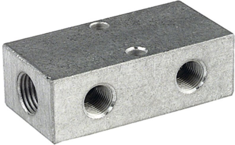 Riegler Verteilerleiste, Abgänge beidseitig, 2 x 1/4, 4 + 4 x 1/8, Alu