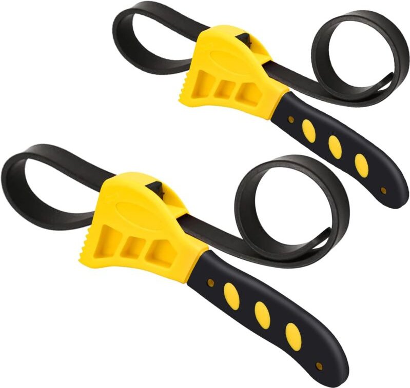 Verstellbarer Filterbandschlüssel, 2 Stück, 6/8 Zoll, multifunktionaler Filterbandschlüssel, Griffentfernungswerkzeug fü...