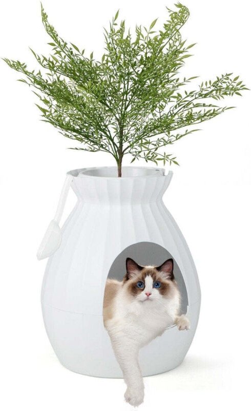 Intelligente katzentoilette mit elektronischer geruchsentfernung sterilisation blumentopf stil