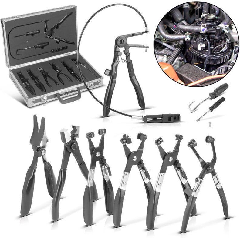 STAHLWERK Schlauchschellen-Zangen 9-teiliges Set Montage von Schlauchschellen