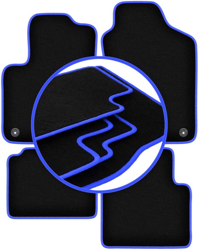 CARLUX-BLUE Autofußmatten für: Fiat 500 Hybrid Fließheck (2020-)