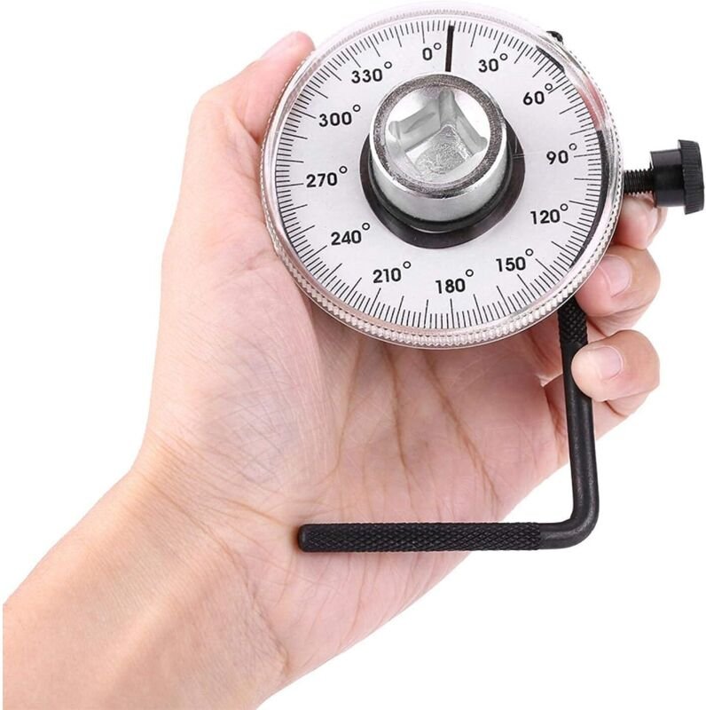 Drehmomentwinkelmessgerät, 1/2-Zoll-Drehmomentschlüssel-Torsionsanzugsmessgerät 360 Grad einstellbares Drehmomentwinkelm...