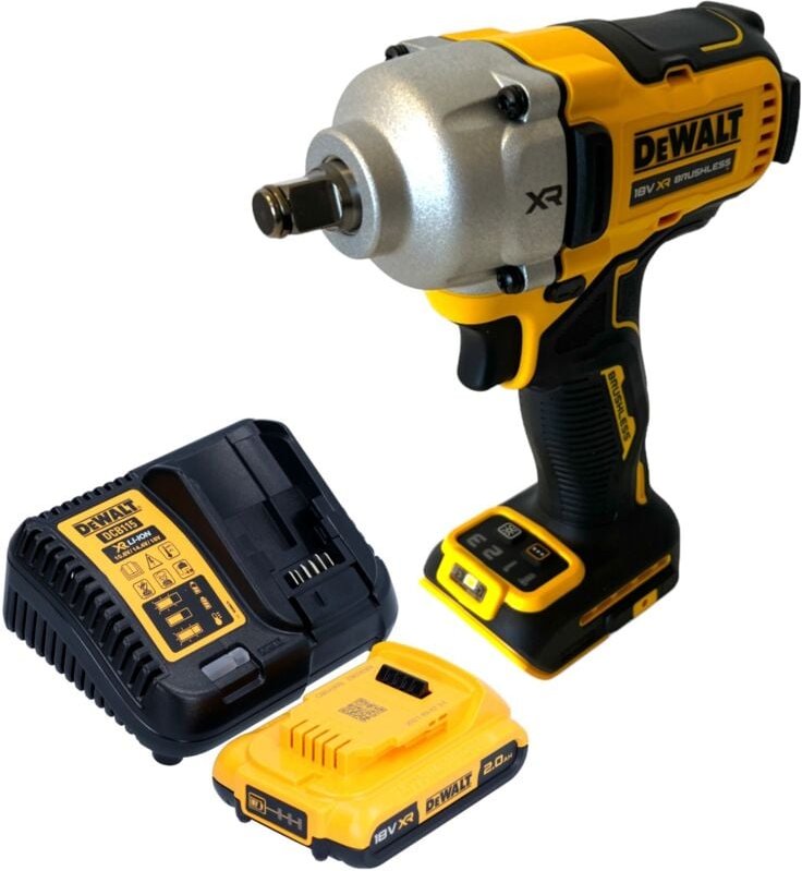 DeWalt DCF 891 D1 Akku Schlagschrauber 18 V 1084 Nm 1/2" Brushless + 1x Akku 2,0 Ah + Ladegerät