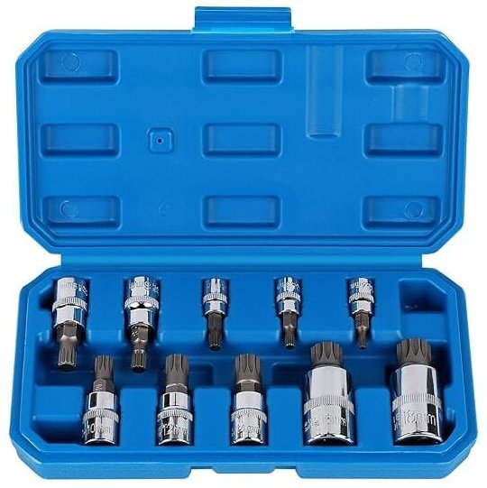 10 Stück Steckschlüssel Torx-Steckschlüssel Außen 1/2'', 1/4'', 3/8'', 12-Flach Torx Spitze M4 M5 M6 M8 M9 M10 M12 M14 M...