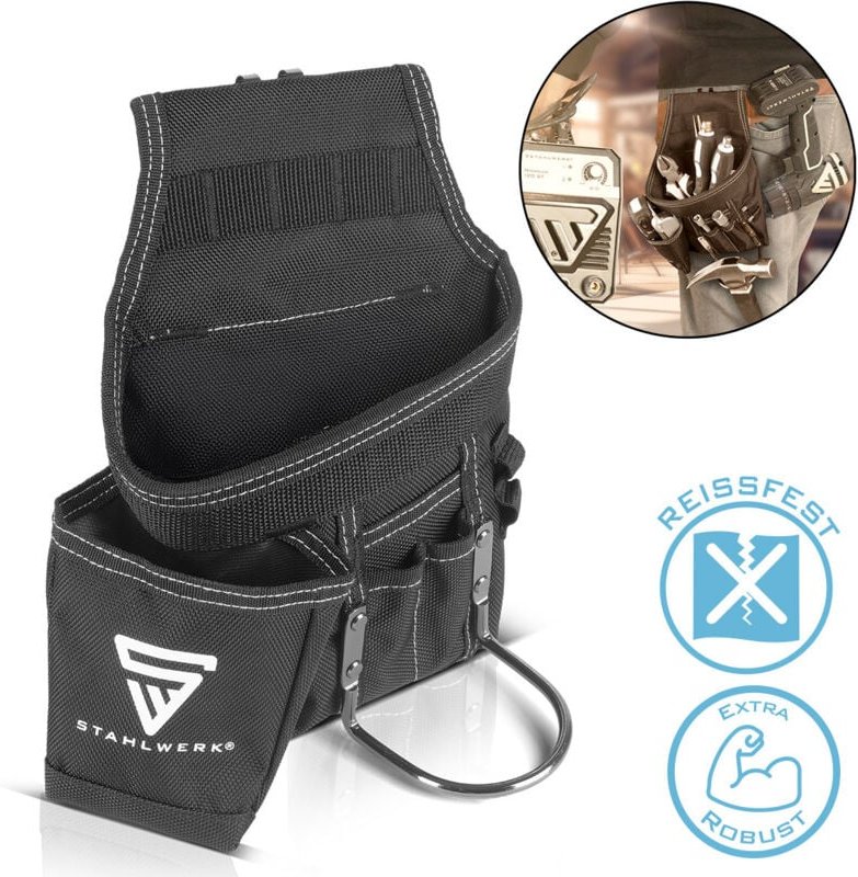 STAHLWERK Werkzeuggürtel Werkzeug Gürteltasche Handwerkergürtel aus Polyester