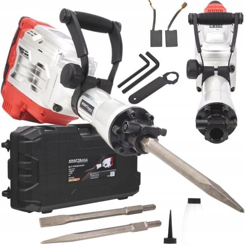 KRAFT&DELE Abbruchhammer, 1700W, 45J, Stemmhammer, Anti-Vibrationshandgriff