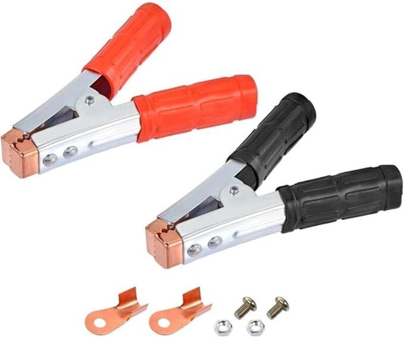 Automotive Ersatz Starthilfekabel Klemmen mit Autobatterie isolierte Krokodilklemmen rot schwarze Griffe 1 Paar Kupfer