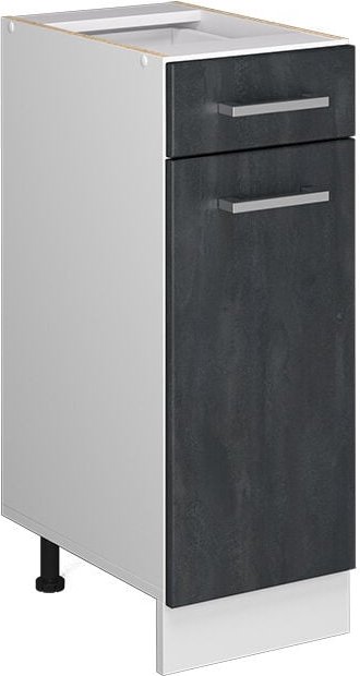 Vicco - Küchenunterschrank R-Line, Schwarz Beton, 30 cm ohne Arbeitsplatte