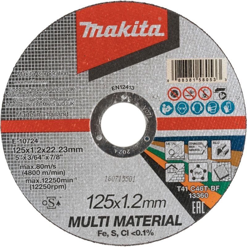 Thumbnail - E-10724 Mehrmaterial-Trennscheibe 125x12x2223mm - Makita