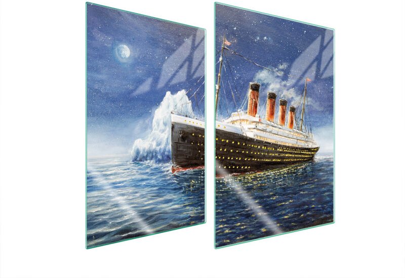 GLASSCHUTZPLATTE FÜR KÜCHE 2x35x52 TITANIC