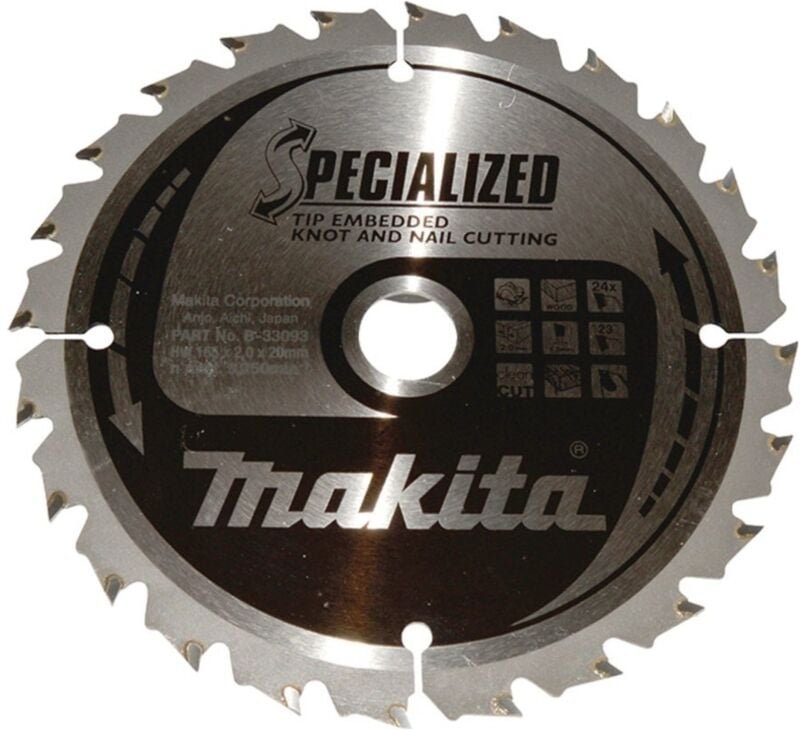 Sägeblatt specialized 165x20x24Z, 2,0 mm - Makita