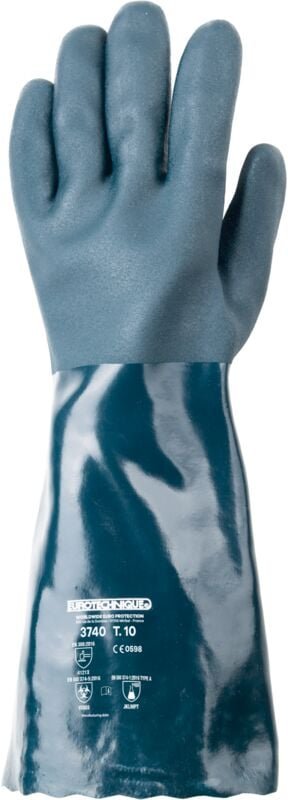 Satz mit 10 Paar Handschuhen mit doppelter Beschichtung auf der Hand EUROCHEM 3740 - PVC Grün Größe 8