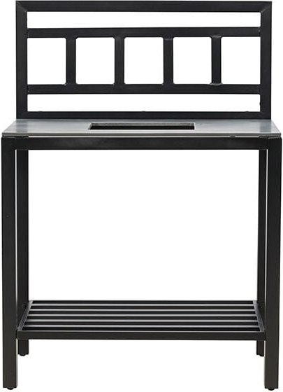 Alicante Outdoorküche Mittelsegment mit Arbeitsplatte mit Ausschnitt für Spüle schwarz.