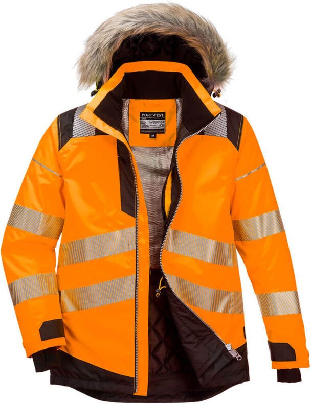Hochsichtbarer Winterparka PW3 Orange/Schwarz 4XL