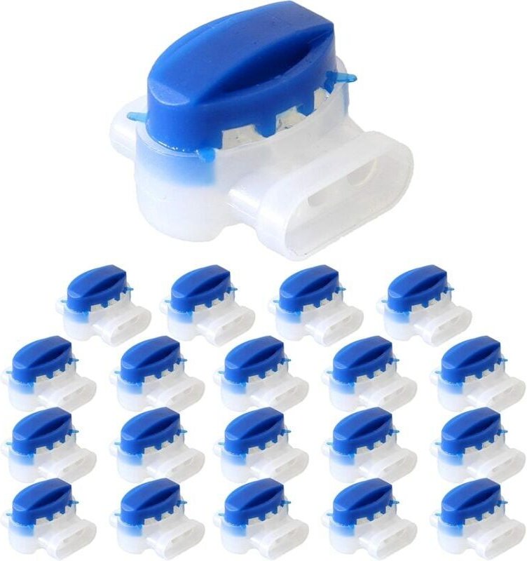 SNQ - 20x Kabelverbinder für Begrenzungsdraht, Reparaturset für Mähroboterkabel, Kabelklemme, zum Verbinden der Kabelend...