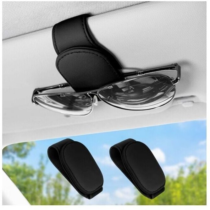 Thumbnail - Portaocchiali per auto neri, Portaocchiali da sole magnetico in pelle pu per auto Custodia per occhiali da sole Custodia...