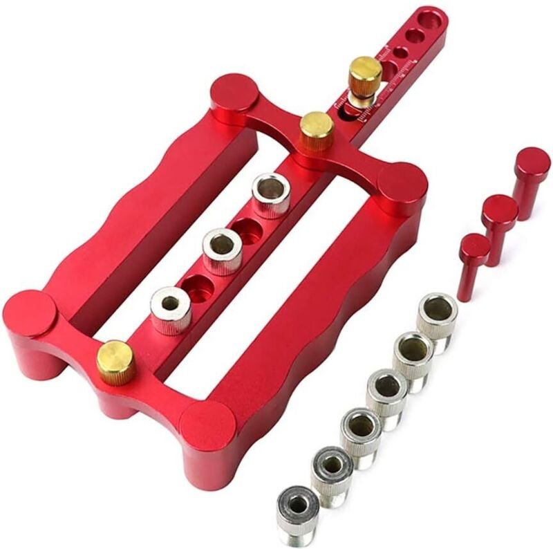 Holzbearbeitungs-Bohrvorrichtungssatz 6/8/10 mm Zimmermannswerkzeug (rot) - Sollbry