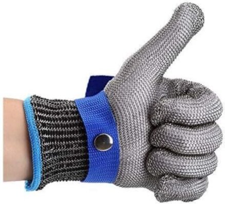 Schnittfeste Handschuhe, Sicherheits-Arbeitshandschuhe aus Edelstahl, Schutzstufe 5 (XL)