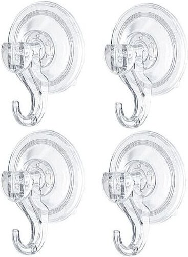 Thumbnail - 4er-Set Wandhaken mit Saugnapf, Badezimmerhaken, Teller, Handtuchhalter, Krone, Bademantel, Mantel, Geschirrtuch, transp...