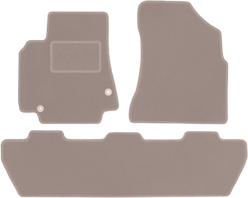 Beige Veloursmatten für: Peugeot Partner II Kombivan, Tepee, 5-Sitzer (2008-2018)