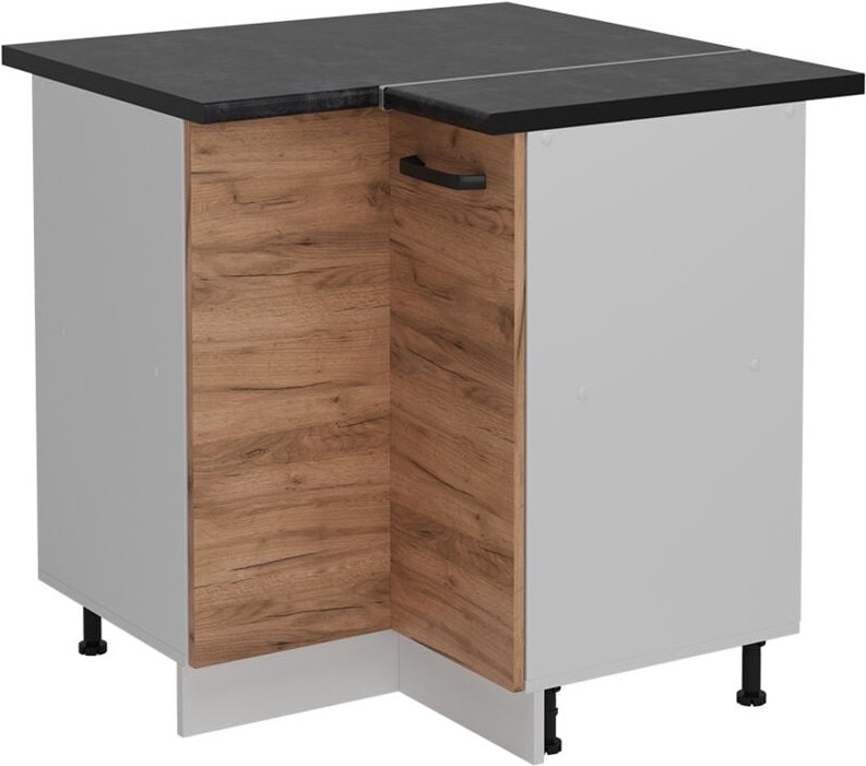 Vicco - Eckunterschrank R-Line, Goldkraft Eiche, 75.6 cm ap Anthrazit