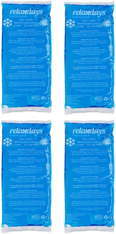 20 x Kühlpads, Kalt-Warm-Kompressen, 12 x 29 cm, Erste Hilfe, wiederverwendbare Gelkühlkompressen, blau im Set