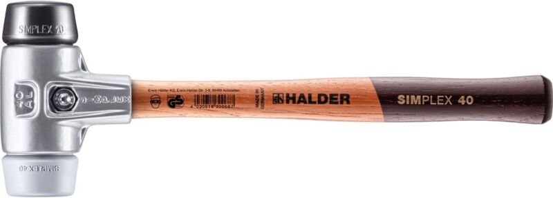 SIMPLEX-Schonhammer, Gummikomposition / TPE-mid mit Aluminiumgehäuse und hochwertigem Holzstiel D=40 mm 3123.040