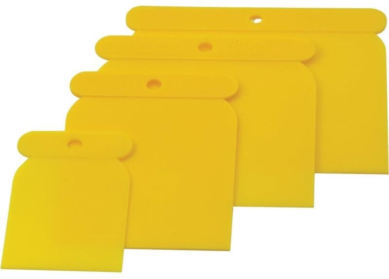 SW-Stahl 91302SB - Set di 4 spatole giapponesi in plastica, larghezza spatola 50/80 / 100/120 mm