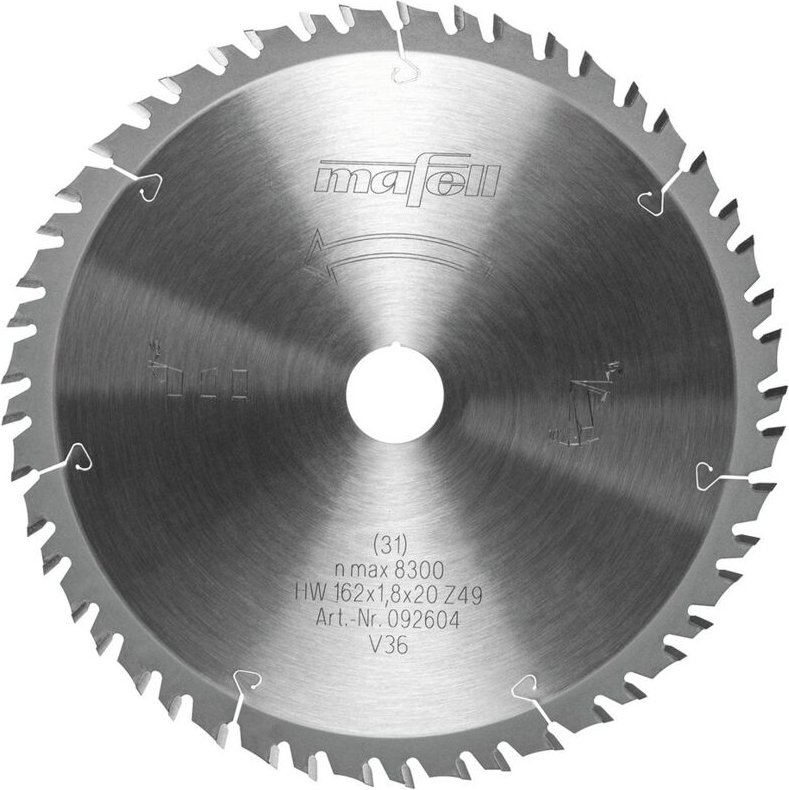 Mafell - Sägeblatt KSB-WF162 gt 162x1,2-1,8x20mm Z49-7 6WZ-FZ Tauchsäge 092604