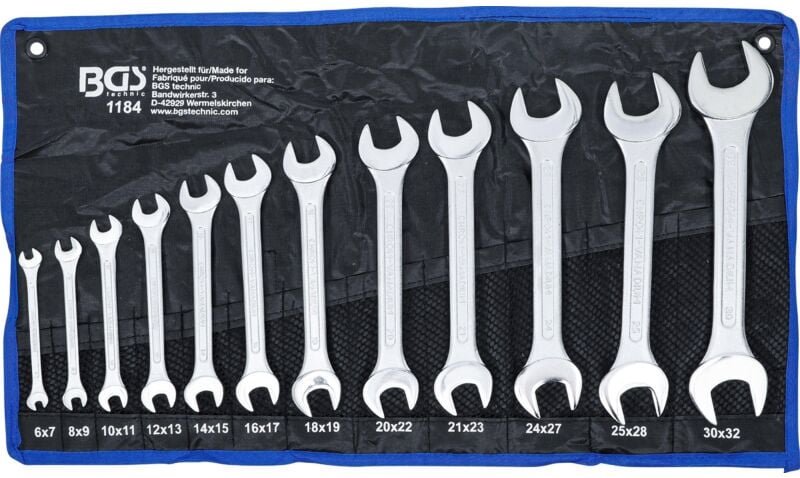 Bgs Technic - Doppel-Maulschlüssel-Satz sw 6 x 7 - 30 x 32 mm 12-tlg.
