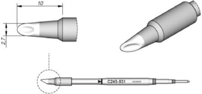 JBC - Tools Lötspitze Lotdepotspitze Spitzen-Größe 2.7 mm Inhalt 1 St.