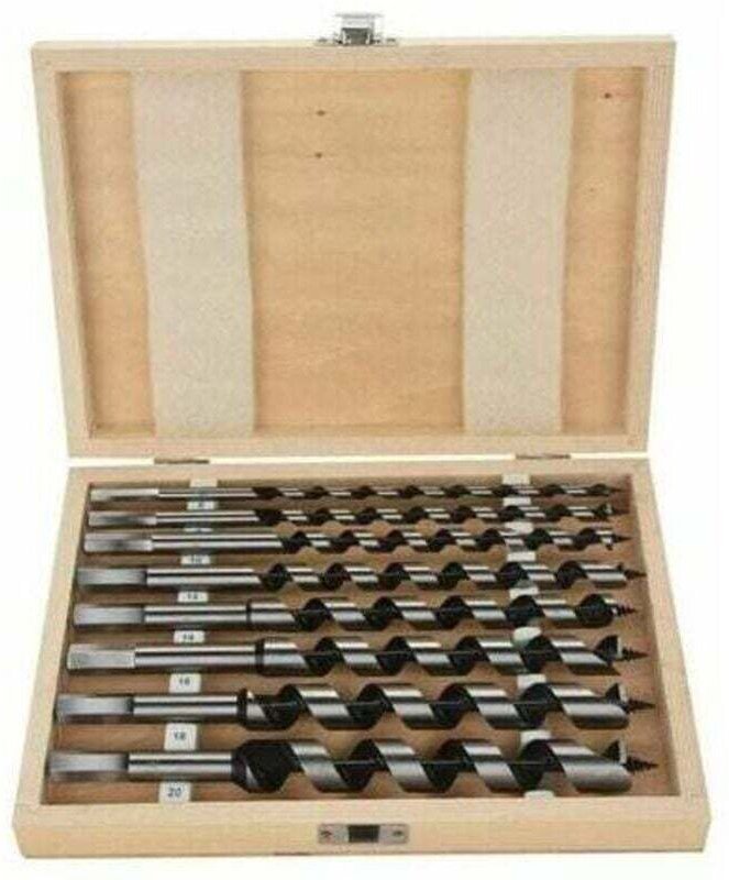 HSS-Spiralbohrer für Holz, 8-teiliges Set, Holzbohrer, Karbonstahl, Spiralbohrer für Holz, Länge 230 mm, Durchmesser 6 m...