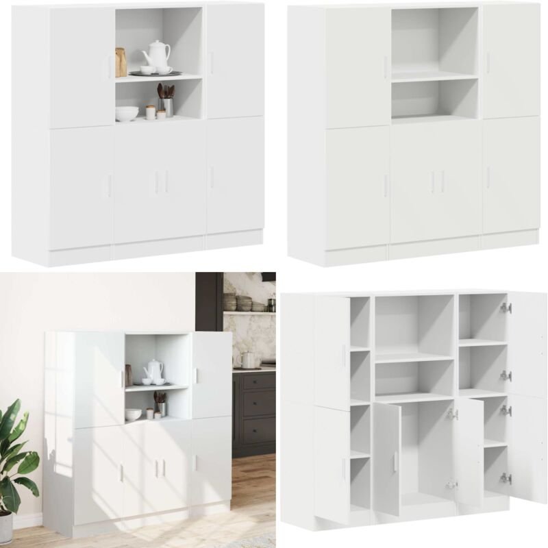 3-tlg. Küchenschrank-Set Weiß Holzwerkstoff - Vidaxl