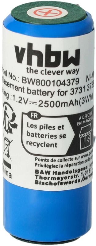 Vhbw - Akku kompatibel mit Braun Oral-B Sensitive, Sonic Complete, TriZone elektrische Zahnbürste (2500mAh, 1,2V, NiMH)
