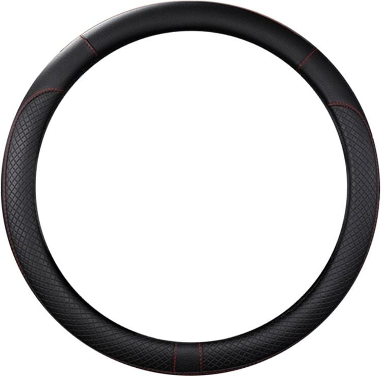 Thumbnail - Tlily - Auto-PU-Leder-Universal-Lenkradabdeckung, 38 Cm, Auto-Innenzubehör, Schwarz