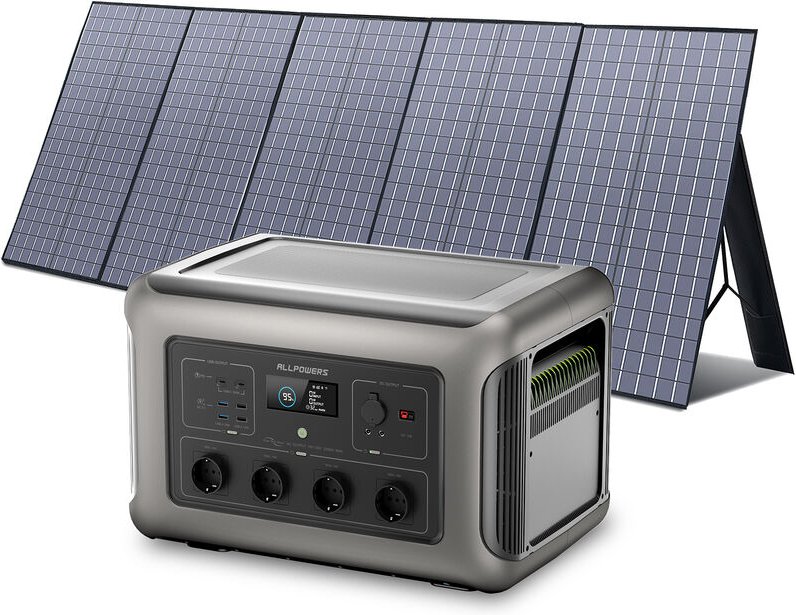 Allpowers - Home Battery Power Station LiFePO4 3168 Wh, Voice Control With 400W Solar Panel For Home Backup Outdoor R350...