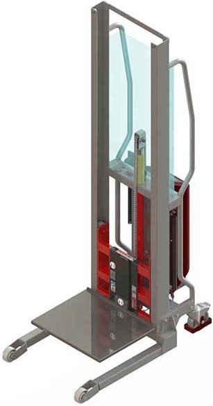 Thumbnail - Semi-elektrischer Lastenaufzug mit Edelstahl Plattform - Max. Tragfähigkeit 100kg - Hubhöhe 1350 mm - Chemische Industri...