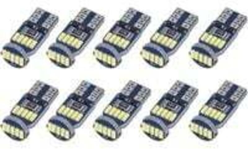 Ersandy - Set mit 10 T10 W5W LED-Lampen, Canbus-fehlerfrei, 15 Stück, smd 4014, Auto-LED-Lampen, 194 168 2825, Weiß 6000...