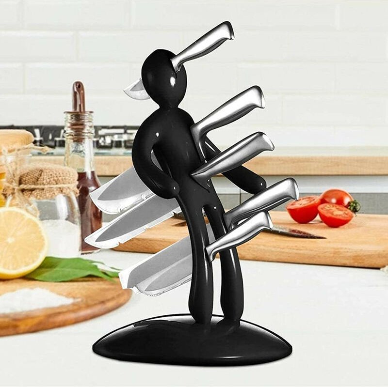 Messerhalter ohne Messer, kreativer humanoider Küchenmesserblock, perfekte Dekoration (ohne Messer)