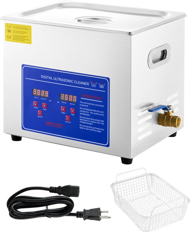 9.5L Professioneller Ultraschallreiniger, Digitaler Timer & Heizung, 40kHz Edelstahl Schallreiniger für Gläser, Uhren, R...