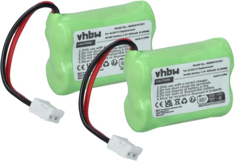 Vhbw - 2x Akku kompatibel mit Audioline dect 7500, 7500 Micro, 7501, 7800, 7800B, 7801 schnurlos Festnetz Telefon (400mA...
