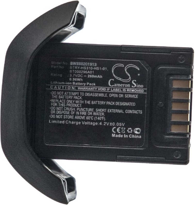 Vhbw - Akku Ersatz für Zebra BTRY-HS310-HS1-01, BT000296A01 für Wireless Headset Kopfhörer (260 mAh, 3,7 v, Li-Ion)