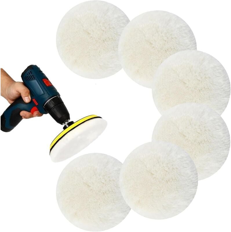 6er-Pack Polierscheiben aus Lammwolle, kompatibel mit Exzenterschleifer von Bosch, 125-mm-Polierpads, Polierscheiben aus...