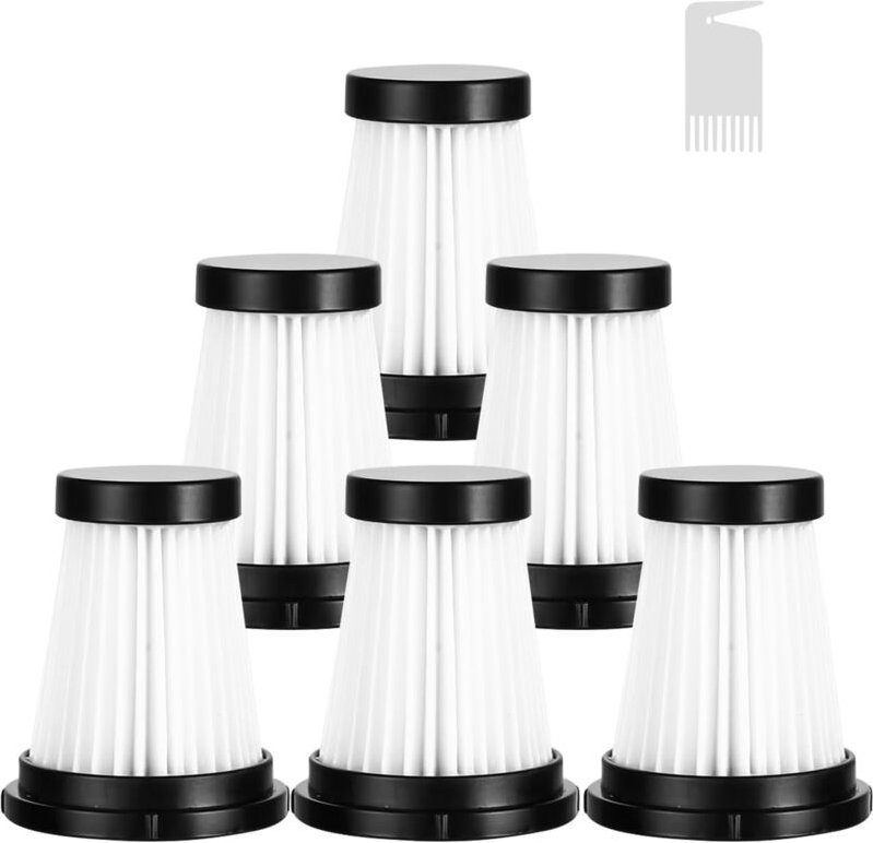 6 Stück Ersatz-HEPA-Filter und 1 Stück Reinigungsbürste für Moosoo K12, K12 Pro, K13 Akku-Staubsauger/Genius Invictus On...